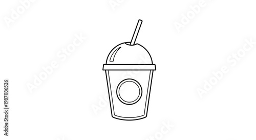 Frozen Yogurt Cup Illustration.