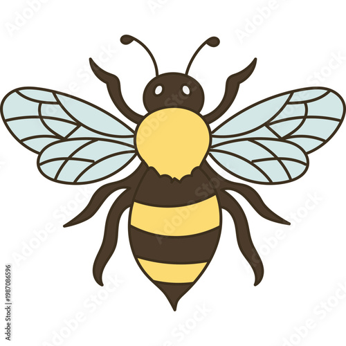 Hand Drawn Illustration of a Honey Bee