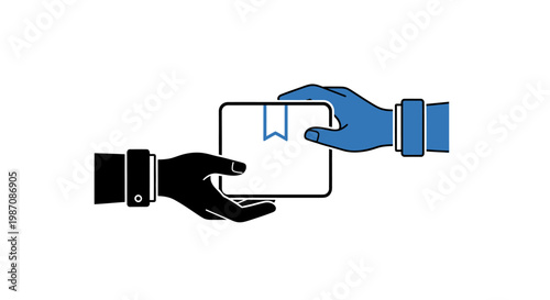 Hands exchanging a document.