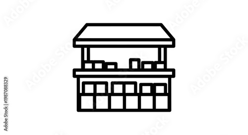 Simple line icon of a market stall.