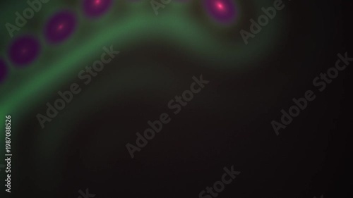 Microscopic view of glowing bacteria in a chain formation.