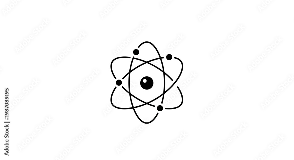 Obraz premium Simple illustration of an atom structure.