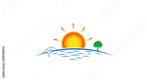 sunrise over water with tree.