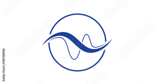 Blue wave logo on white background.