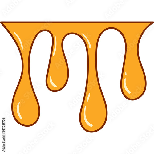 Yellow Honey Drip Vector Illustration