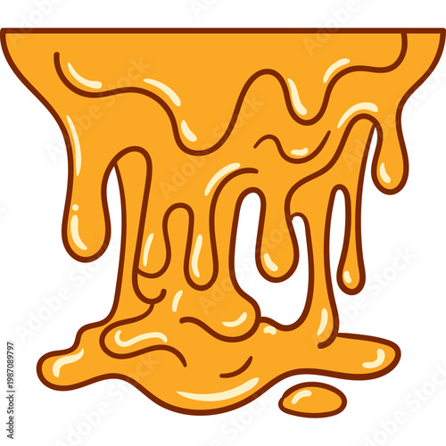 Dripping Honey or Melted Cheese Vector