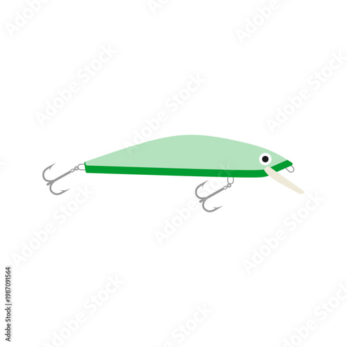 Colorful fishing lure for angling flat design vector illustration isolated on white background. Fish lure with hook flat icons isolated on white background.