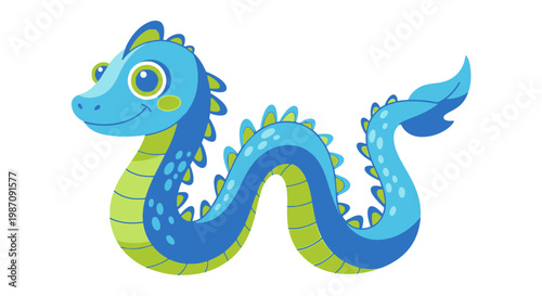 Colorful cartoon dragon toy figure closeup.