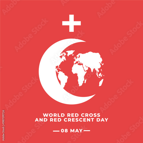 world red cross and red crescent day Flyer illustration