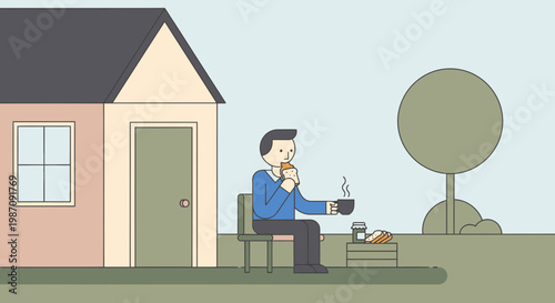 Man sitting on chair drinking wine.