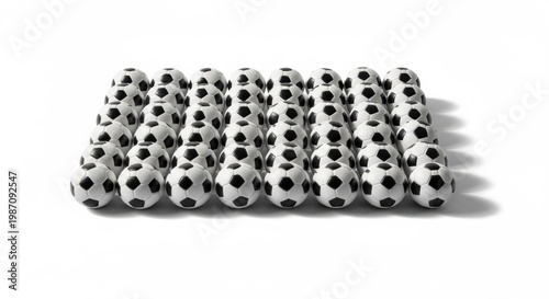Miniature Soccer Ball Collection Isolated on White Background