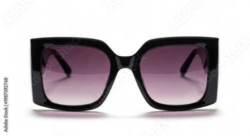 Oversized Fashion Sunglasses Isolated on White Background