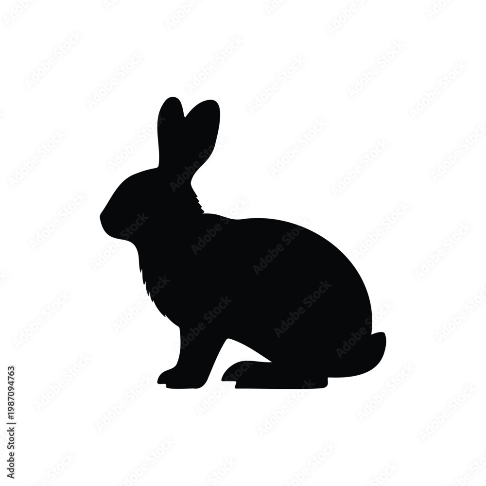 Fototapeta premium A silhouette of a rabbit animal icon vector flat design.
