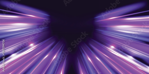 Colored shiny sparks of spiral wave. Curved bright speed line swirls. Vector vortex wake effect. Electric swirl lines, neon light effect. Abstract magic energy waves