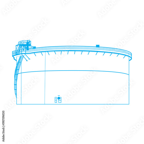 Condensate Storage Tank Icon – Oil and Gas Condensate Tank, Industrial Hydrocarbon Storage Vector