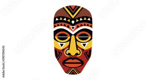 Vibrant African Tribal Face Mask Design.