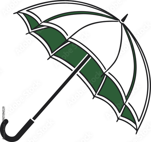 black umbrella isolated on white