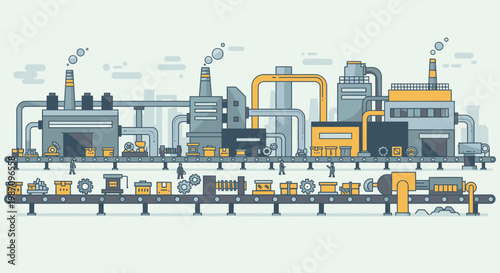 Industrial factory production line machinery.