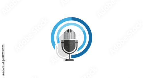 Microphone on a stand closeup.