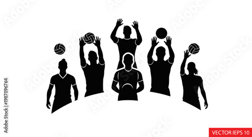 Silhouettes of basketball players in action.