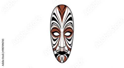 Tribal Mask Face Design Pattern Art.