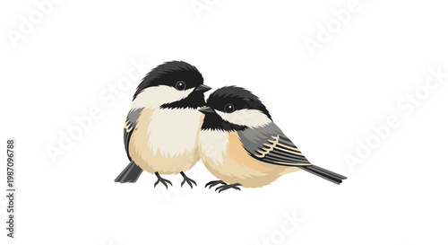 Two small black and white birds 1.