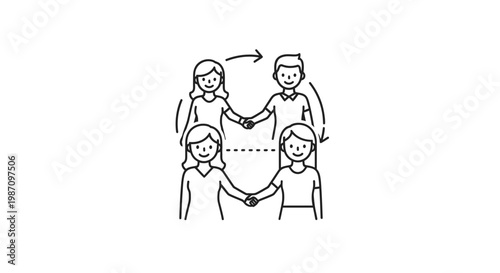 People Holding Shield Together Teamwork.