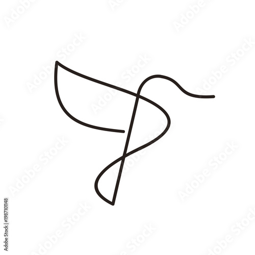 Abstract Flying Bird Minimalist Continuous Line Art Logo Design Element