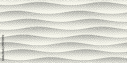 Vector seamless pattern. Modern spotted texture. Repeating abstract dotted background. Graphic diagonal wavy stripes. Can be used as a swatch in Adobe Illustrator.
