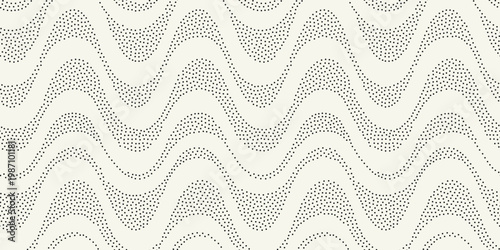 Vector seamless pattern. Modern spotted texture. Repeating abstract dotted background. Graphic diagonal wavy stripes. Can be used as a swatch in Adobe Illustrator.