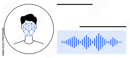 Biometric authentication. Facial recognition and voice identification systems enhance usability and security. Biometric tools for authentication in security, AI, fintech, technology, and healthcare