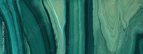 Abstract fluid art background with dark emerald green marble texture. Liquid acrylic painting backdrop with gradient