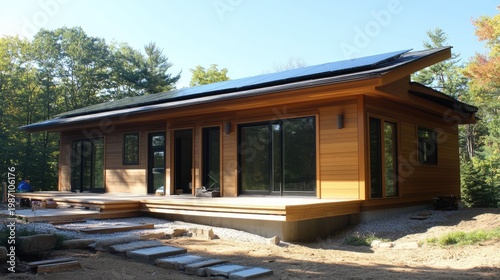 Eco-Friendly Modern House in Wooded Area