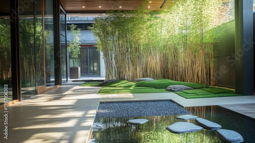 Zen Garden Serenity: A Tranquil Courtyard Oasis