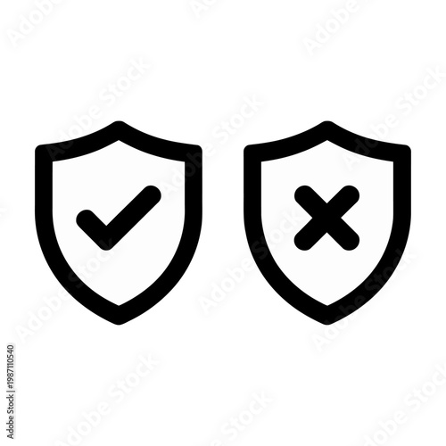 Free Download Vector showing two shields with one marked correct and the other incorrect - GFXLoad
