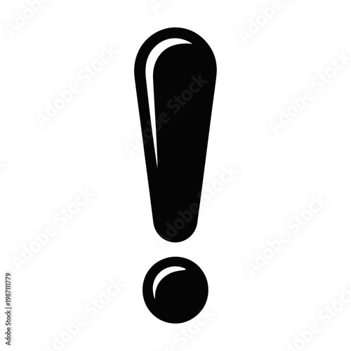Bold black exclamation mark vector icon emphasizing alertness