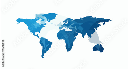 Global network connection world map with data lines and nodes high speed internet technology vector background on white