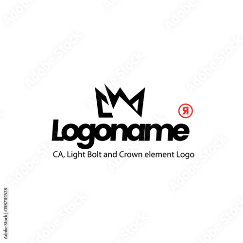 CA, Light Bolt, and Crown element Logo.