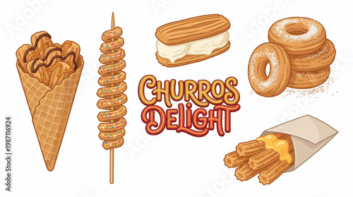 Churros Delight Dessert Illustration