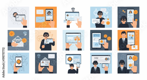 Digital Identity Security and Online Fraud Prevention Concepts.