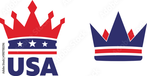 American crowns patriotic symbolism with red white and blue regal imagery