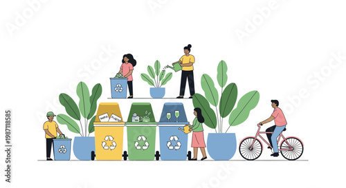 People recycling waste management team.