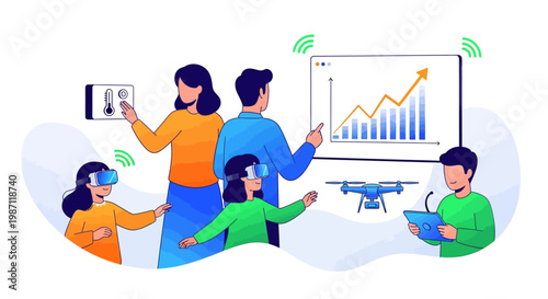 People wearing virtual reality headsets.