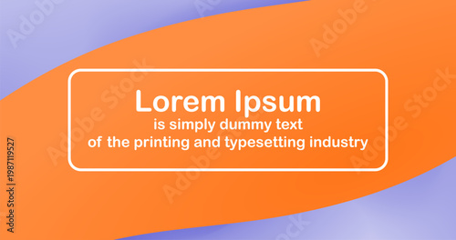 Banner Template Abstract orange Shape on purple background with Space for Text
