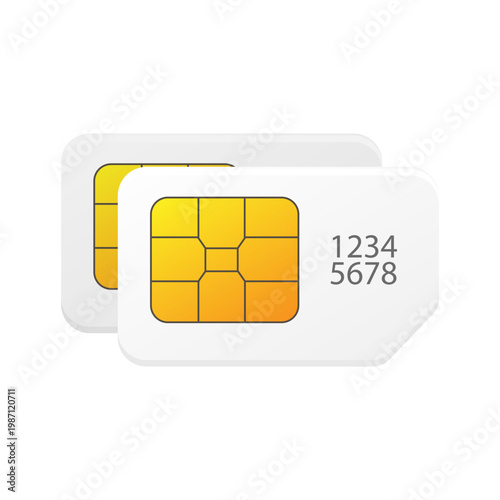 SIM card chip close up design. vector illustration