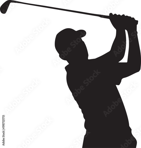 A golfer in mid-swing capturing the essence of a powerful golf shot.