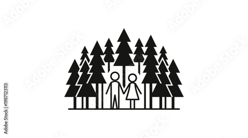 Couple Holding Hands in a Forest