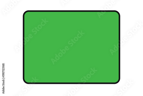 Green screen empty tablet mockup chroma key rectangle template.