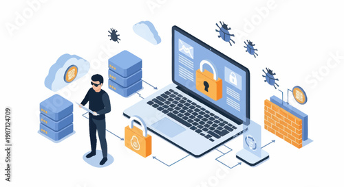 Cybersecurity hacker protecting data from digital threats and viruses.