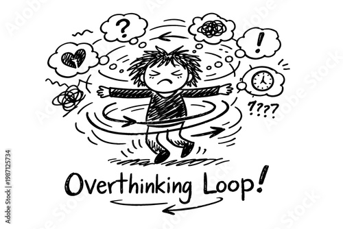 Lines messy simple naive spinning vector style loop image icon thought doodle